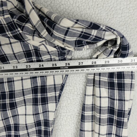 Ami Alexandre Mattiussi Shirt Mens 42 Extra Large White Black Plaid Button Down - Picture 6 of 10